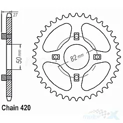Zębatka tylna Honda ST 50 DAX  BER0236-38