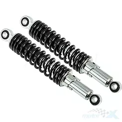 Amortyzatory tylne 312mm, tuleje 12mm, regulowane, czarne-chrom Romet ZK