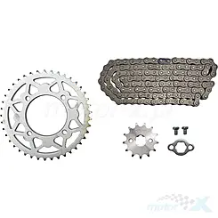 Zestaw napędowy, łańcuch 428 120 ogniw, zębatki 13/41 zębów, Cross / Pitbike / MRF / KXD / KAYO 125-200-250