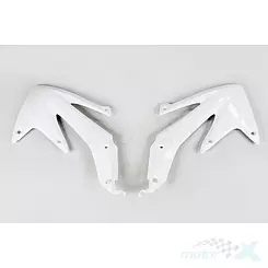 Osłony chłodnicy białe UFO Plast Honda CRF 450X 05-07 