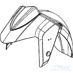 Błotnik przedni czarny mat D0M Kymco Xciting