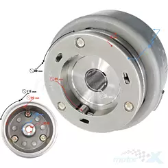 Magneto, koło magnesowe do silnika Moretti Parts 162FMJ, 150cc 4T 5-biegowy manualny