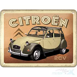 Tablica, plakat 15x20 cm, tłoczona blacha, citroen 2cv 26257