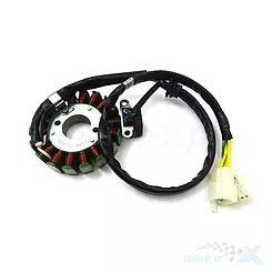 Stator iskrownik, stojan alternatora, 18 cewek, 2x kostka 3 i 2 piny, Lambretta V50 Special / V125 Special