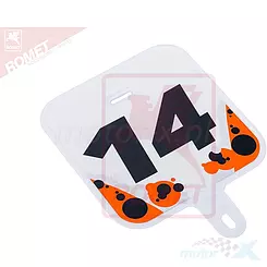 Emblemat przedni z nr.14 pomarańczowy Zipp Mini Cross