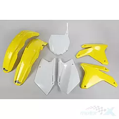 Zestaw osłon nadwozia żólto-biały UFO Plast Suzuki Suzuki RM-Z 450 05-06