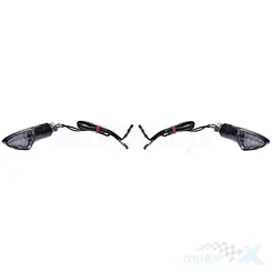 Kierunkowskazy LED z homologacją, carbon, biały klosz, WM Motor 1371