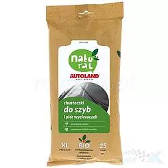 Chusteczki do szyb i piór wycieraczek, Autoland Natural Bio, 25 sztuk