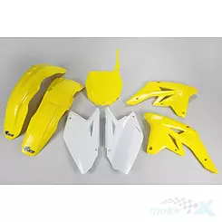 Zestaw osłon nadwozia żółto-biały UFO Plast Suzuki RMZ 250 07-09