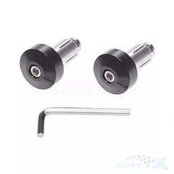 Końcówki kierownicy, 17.5mm, czarne, 2 sztuki, metalowy kołek rozporowy