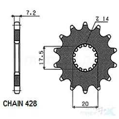 Zębatka przednia Sunstar  SUNF226-20 XVS250 DRAG STAR