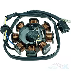 Stator iskrownik, stojan alternatora, 8 cewek, kostka 2 piny, 3 przewody, Inca Sprint 4T
