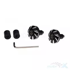 Końcówki kierownicy 13/17mm 2 sztuki czarne tuning frezowane