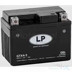 Akumulator żelowy Landport GTX4-3 (G12-4) 12V 4Ah 114x71x86mm 40CCA 