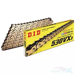 Łańcuch napędowy DID 50(530) VX3 G&B 108 ogniw złoty X-RING