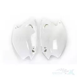 Osłony tylne górne komplet biały UFO Plast Kawasaki KX 125 / 250 03-08