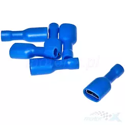 Konektor podwójny izolowany, żeński, 6,4x0,8mm, niebieski