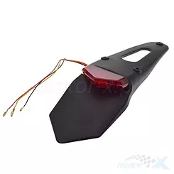 Lampa tylna LED uniwersalna z błotnikiem, czerwony klosz, homologacja