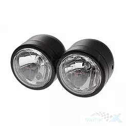 Lampa uniwersalna przednia podwójna, czarny mat, żarówki H1 + H7, homologacja