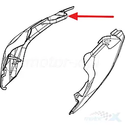 Osłona tylna górna prawa, zielony fluo U600, Benelli BN 125