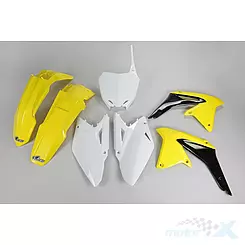 Zestaw osłon nadwozia żółto-biało-czarny UFO Plast Suzuki RMZ 08-17