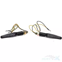 Kierunkowskazy LED z homologacją, gwint M10x1.5mm, biały klosz, czarne, WM Motor