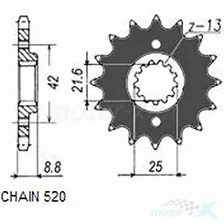 Zębatka przednia Sunstar  SUNF333  14 zębów