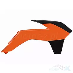 Osłony chłodnicy, prawa + lewa, pomarańczowo czarne, Polisport