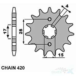 Zębatka przednia Honda MB 50 / MBX 50 / MTX 50 S  SUNF121 BEF261-12