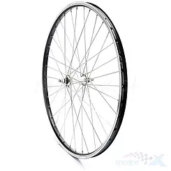 Felga przednia, koło rowerowe 26", obręcz czarna AG Motors, piasta srebrna JAY-733, szprychy nierdzewne