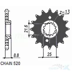 Zębatka przednia Sunstar  SUNF356  14 zębów