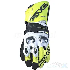 Rękawice motocyklowe sportowe, czarno-żółte fluo, Five Gloves RFX2