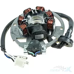 Stator iskrownik, stojan alternatora, kostka 3 piny, 5 przewodów Junak 806 50 2T LC