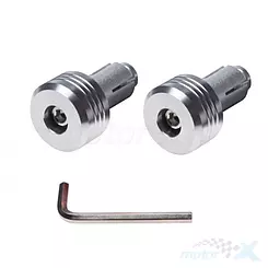 Końcówki kierownicy 17.7mm srebrne 2 sztuki