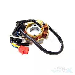 Stator iskrownik, stojan alternatora, 8 cewek, kostka 2 piny, 4 przewody Half-Wave 139QMB/QMA (GY6 50) 4T