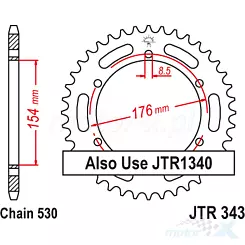 Zębatka tylna 530 43 zęby JT Sprockets JTR343