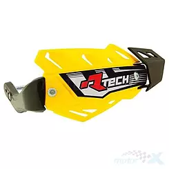 Osłony dłoni uniwersalne, handbary, żółte, 3 rodzaje mocowań do kierownicy, Racetech FLX ATV/QUAD KITPMATVGIF