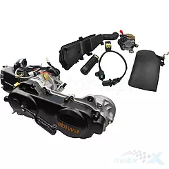 Silnik kompletny 80cc, pokrywa 430mm, na koło 12", długi wałek, bez EGR, Abiwa, 139QMB/QMA (GY6 50) 4T
