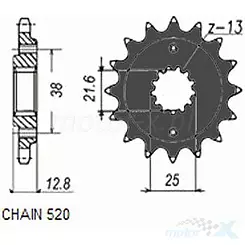 Zębatka przednia Sunstar SUNF359 14 zębów