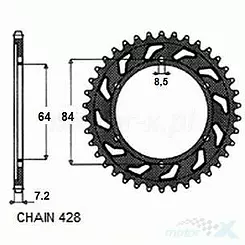 Zębatka tylna SUNSTAR  SUNR1-2132  53 zęby