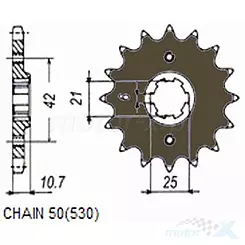 Zębatka przednia Sunstar SUNF505  17 zębów