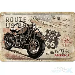 Tablica, plakat 20x30 cm, tłoczona blacha, Route 66 Nostalgic Art 22279