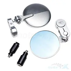Lusterka na końcówki kierownicy, 2 sztuki, srebrne, WM Motor, do skutera Piaggio / Vespa