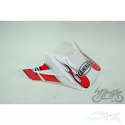 Daszek kasku enduro biało-czerwony TN8686 