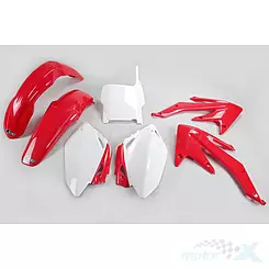 Zestaw osłon nadwozia biało-czerwony UFO Plast Honda CRF 450 R 05-06