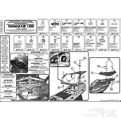 Stelaż kufra centralnego Kappa, KR346, Yamaha FJR1300 z płytą monokey