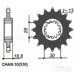 Zębatka przednia Sunstar SUNF522  17 zębów