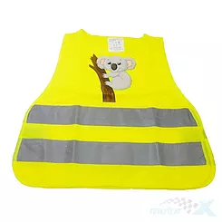 Kamizelka odblaskowa dziecięca żółta z obrazkiem ( koala )
