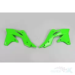 Osłony chłodnicy zielone UFO Plast Kawasaki KXF 250   13-16