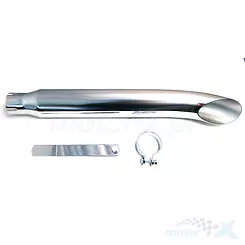 Tłumik chromowany z wkładem lewy tuning Junak M11/M16 125-320